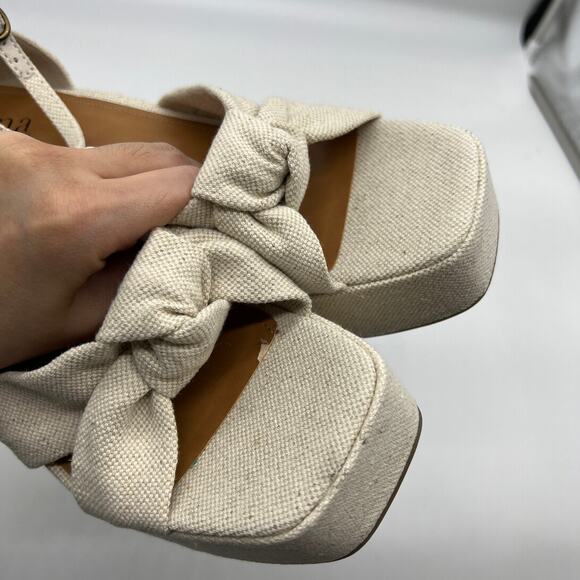 a.n.a Womens Holland Heeled Sandals Cream Platform Size 8.5M - Picture 11 of 13